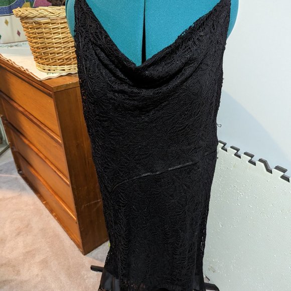 Isabel Toledo Black Lace off the shoulder cocktail dress. - Picture 2 of 5